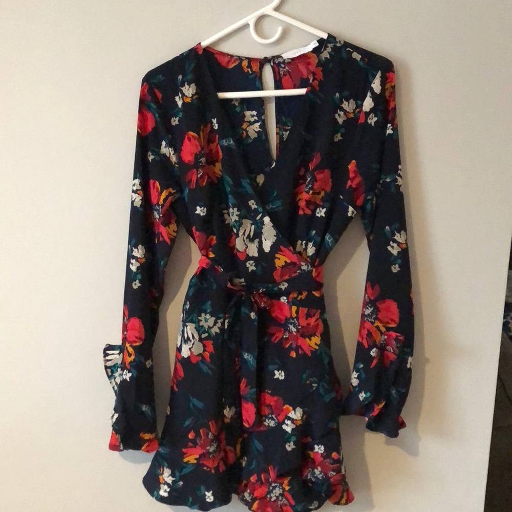 Flattering floral navy romper